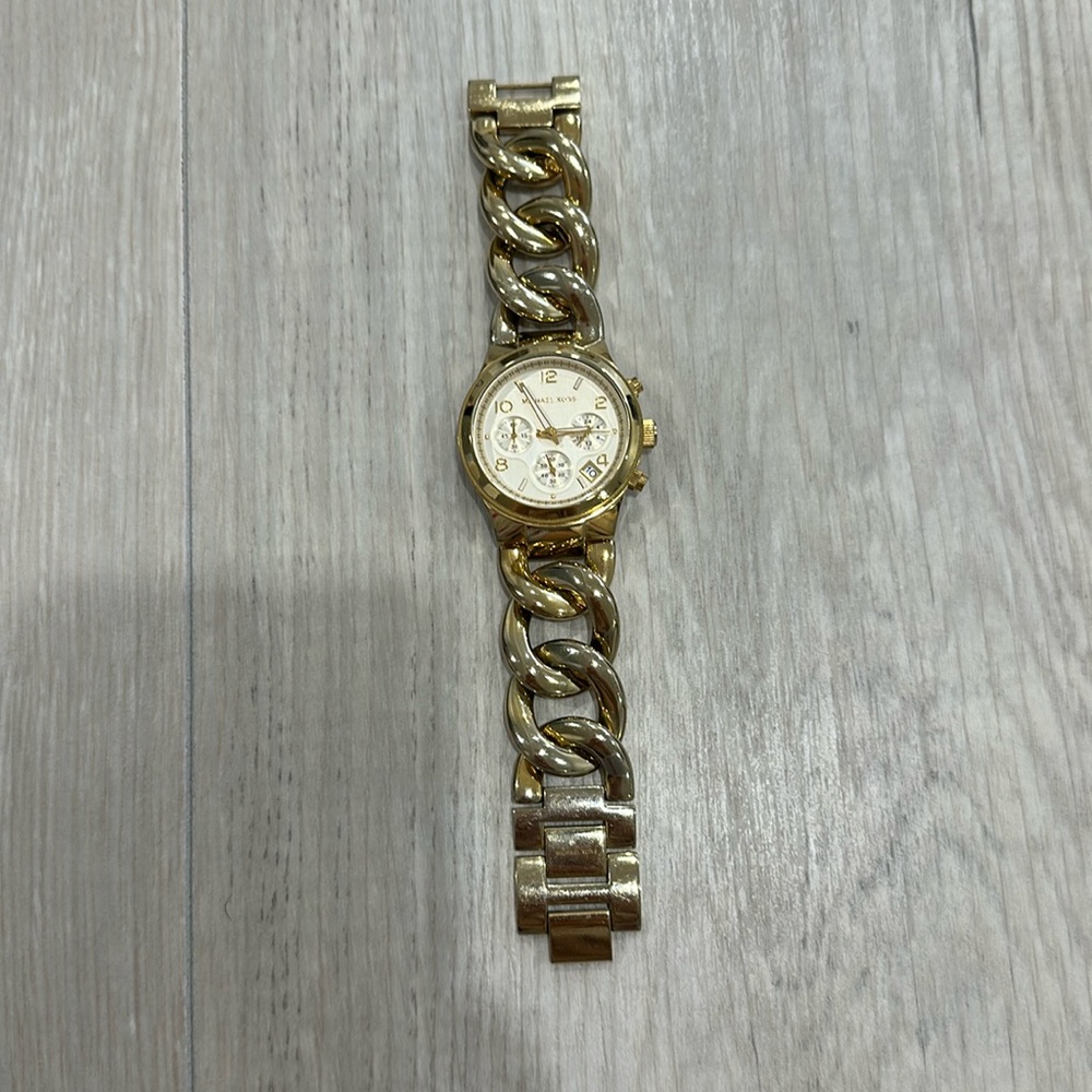 MICHAEL KORS Runway Twist Gold Plated Chronograph Ladies Watch